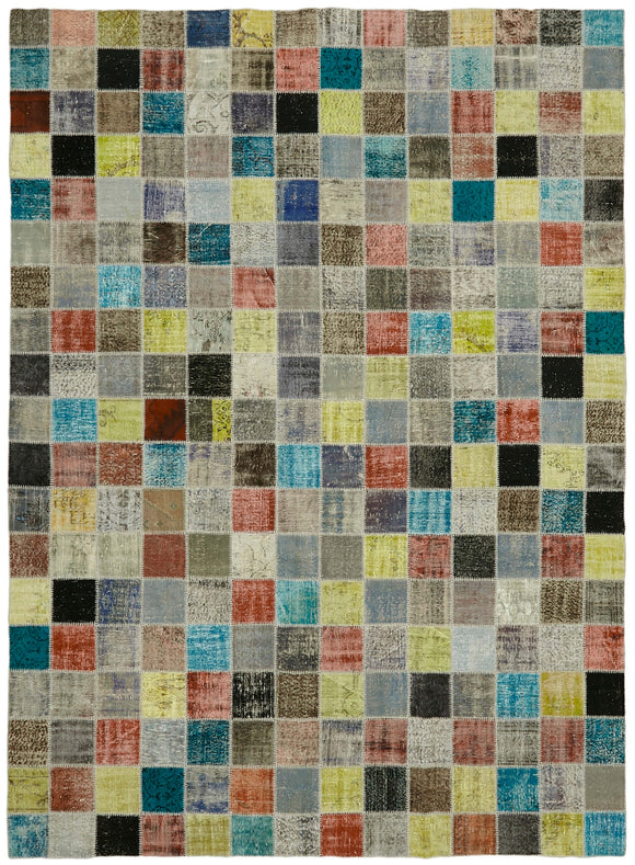 9' 10'' x 13' 5'' Hand-Knotted Turkish Patchwork Rug