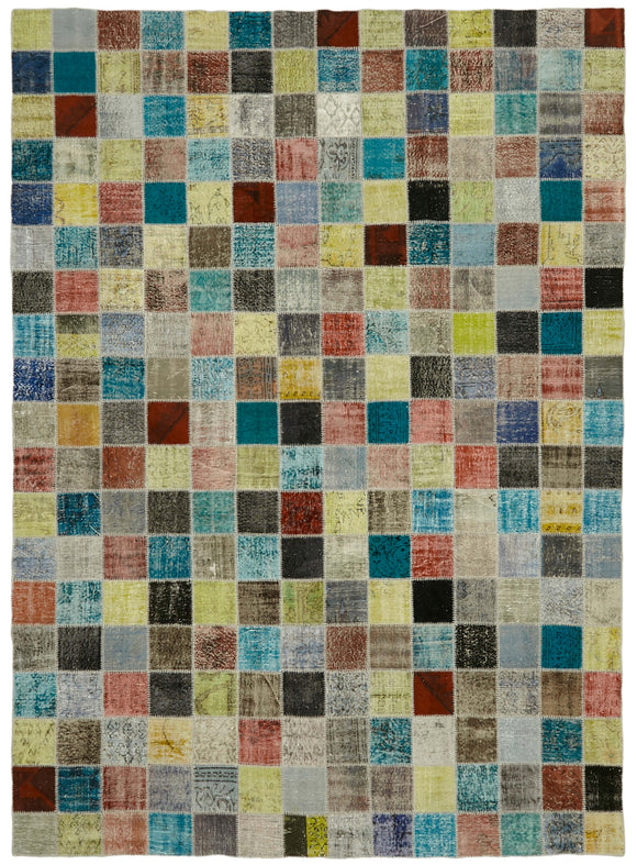 9' 10'' x 13' 5'' Hand-Knotted Turkish Patchwork Rug