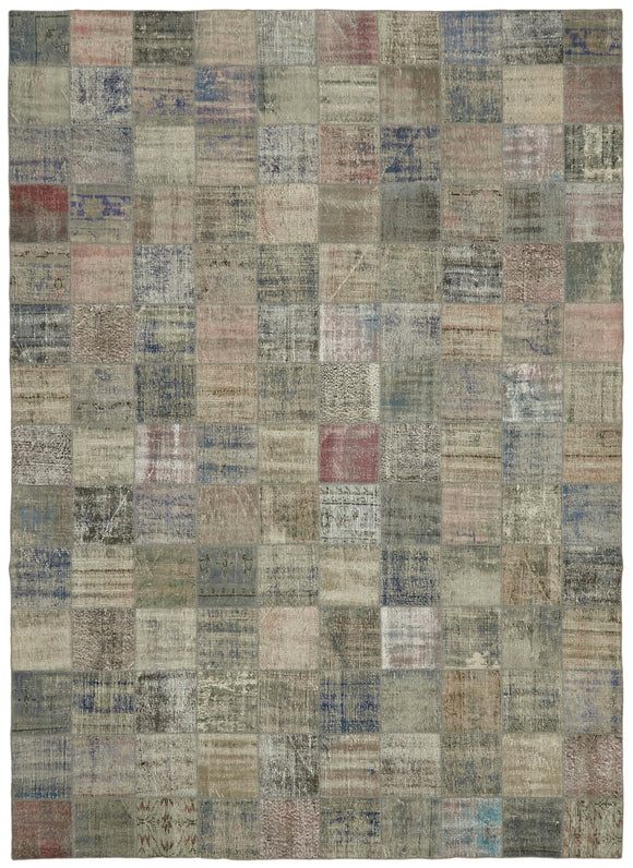 9' 9'' x 13' 4'' Hand-Knotted Turkish Patchwork Rug