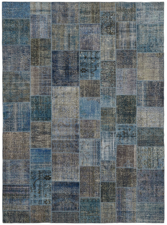 9' 10'' x 13' 1'' Hand-Knotted Turkish Patchwork Rug
