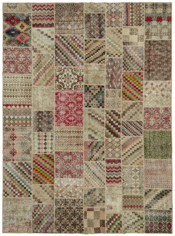 9' 10'' x 13' 1'' Handmade Patchwork Rug