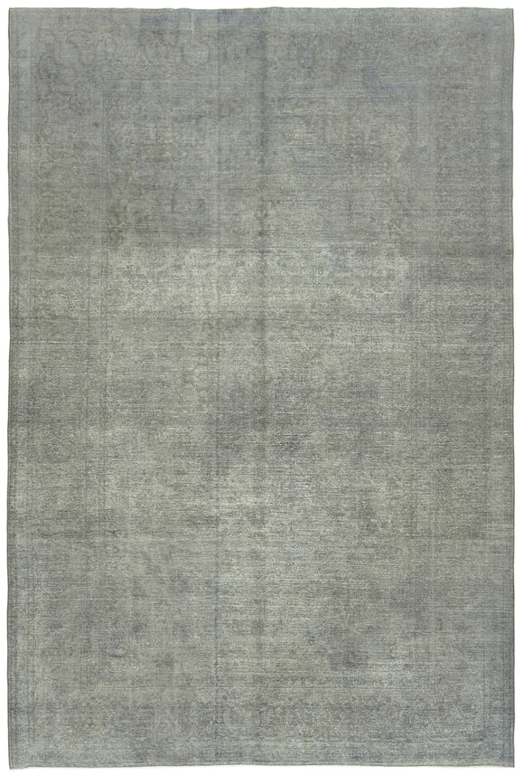 9' 4'' x 13' 9'' Grey Vintage Hand-Knotted Rug