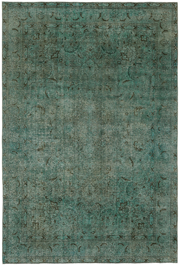7' 3'' x 10' 11'' Turquoise Handmade Persian Rug