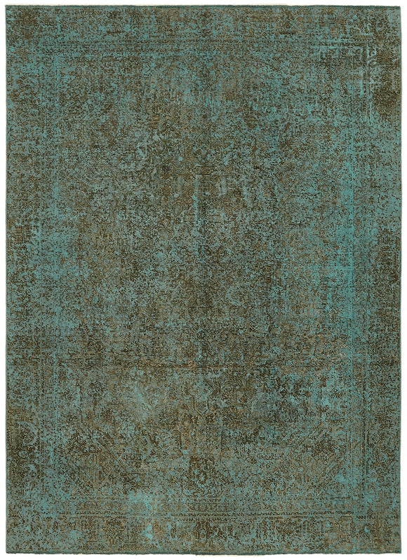 7' 7'' x 10' 6'' Turquoise Hand-Knotted Large Area Rug