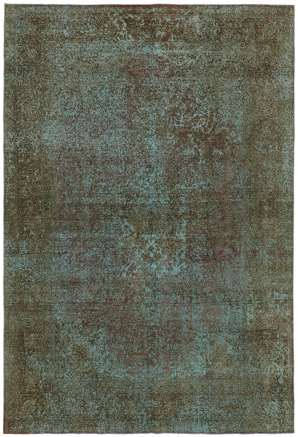 8' x 11' 6'' Turquoise Hand-Knotted Large Area Rug