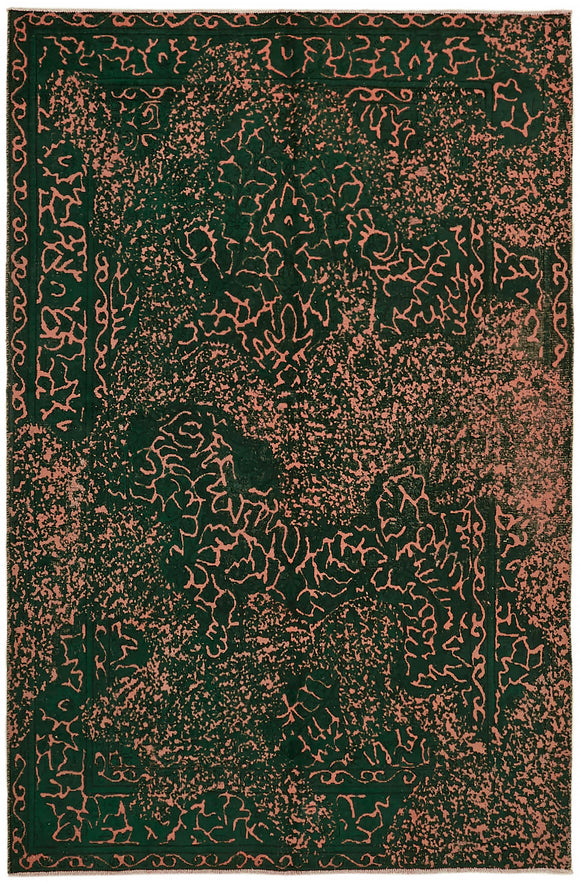 6' 6'' x 9' 9'' Green Hand-Knotted Large Area Rug