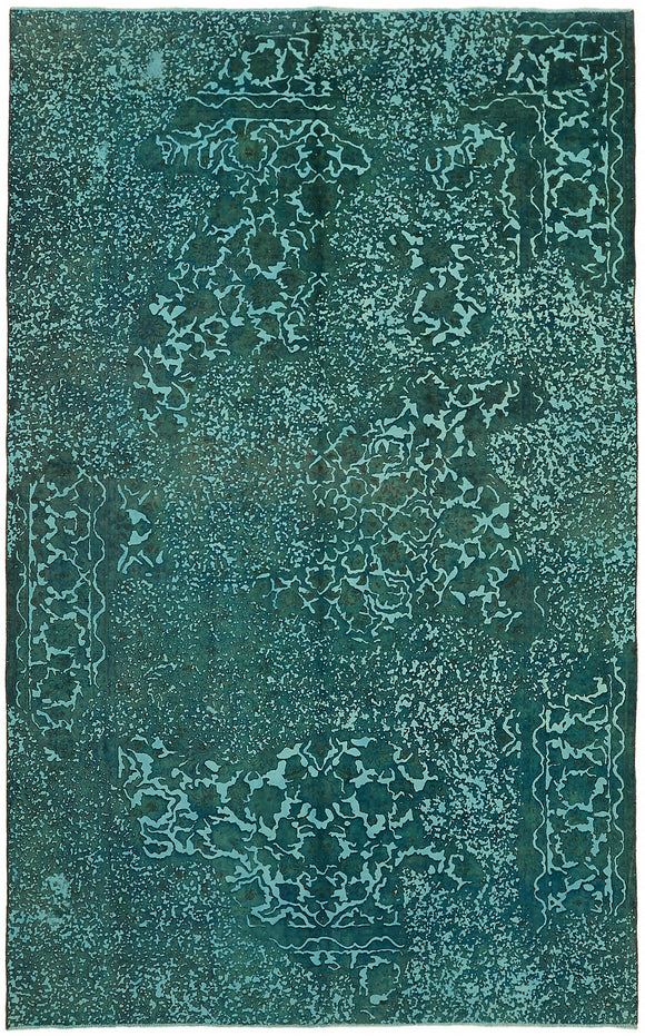 7' 9'' x 12' Turquoise Hand-Knotted Large Area Rug