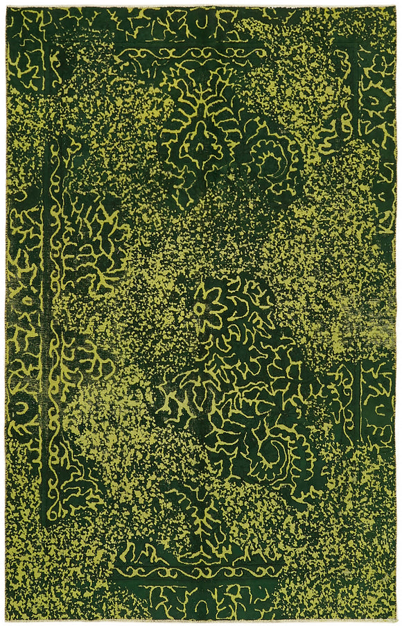 5' 9'' x 8' 10'' Green Handmade Area Rug