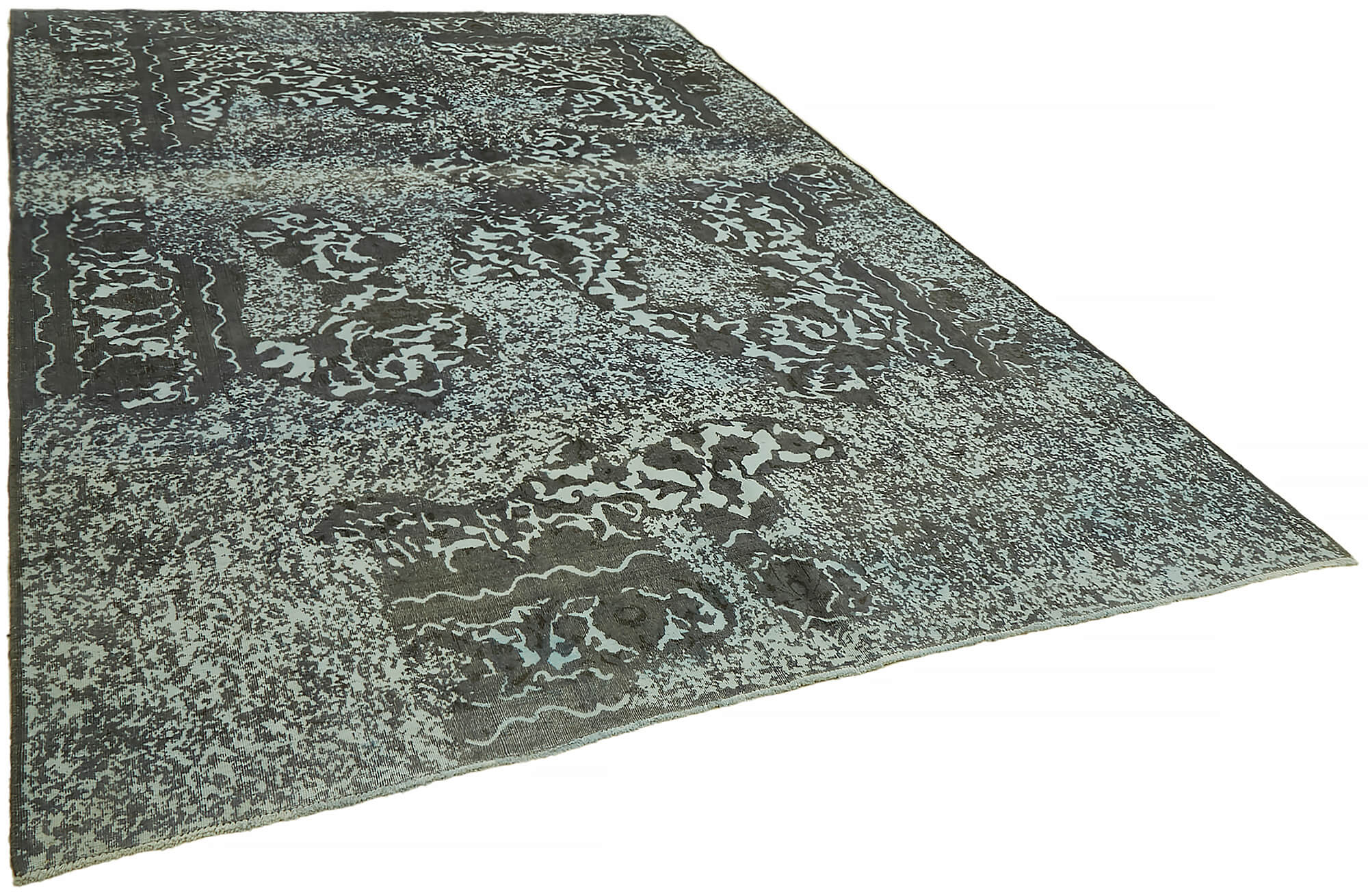 Large Grey Rugs 9x12 Grey Color Hand-Knotted Large Area Rug - 44359