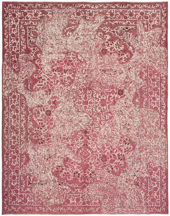 9' 5'' x 11' 10'' Pink Handmade Large Area Rug