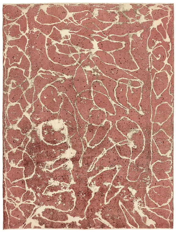 8' 1'' x 10' 6'' Pink Handmade Large Area Rug