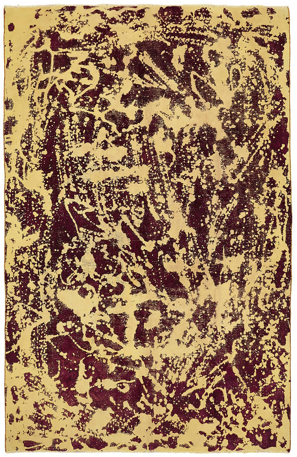 7' 5'' x 11' 3'' Yellow and Purple Handmade Large Area Rug