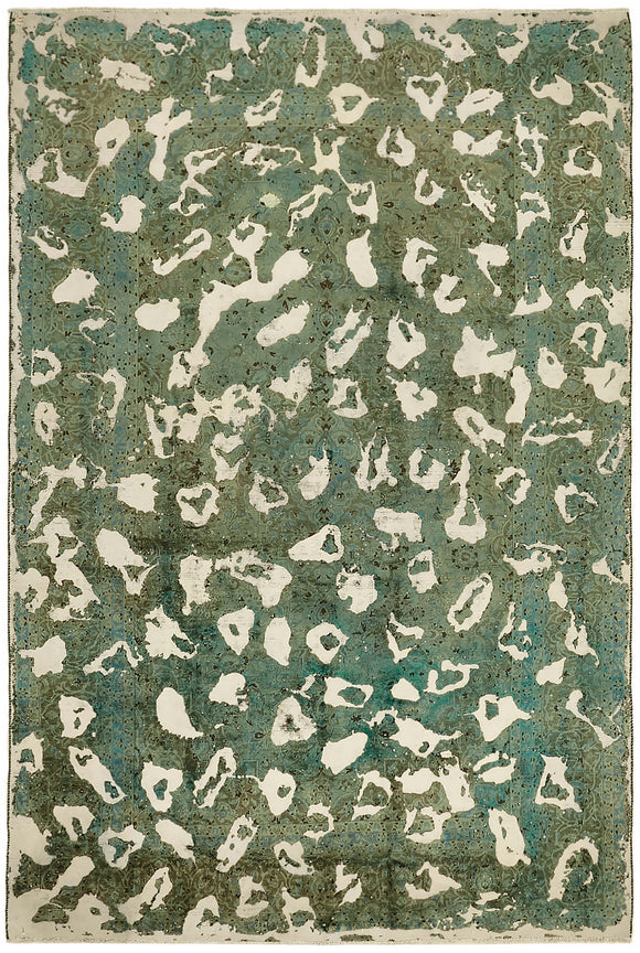 7' 9'' x 11' 3'' Green Handmade Large Area Rug