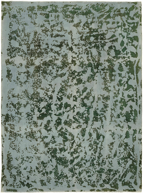 9' 2'' x 12' 5'' Green Handmade Large Area Rug