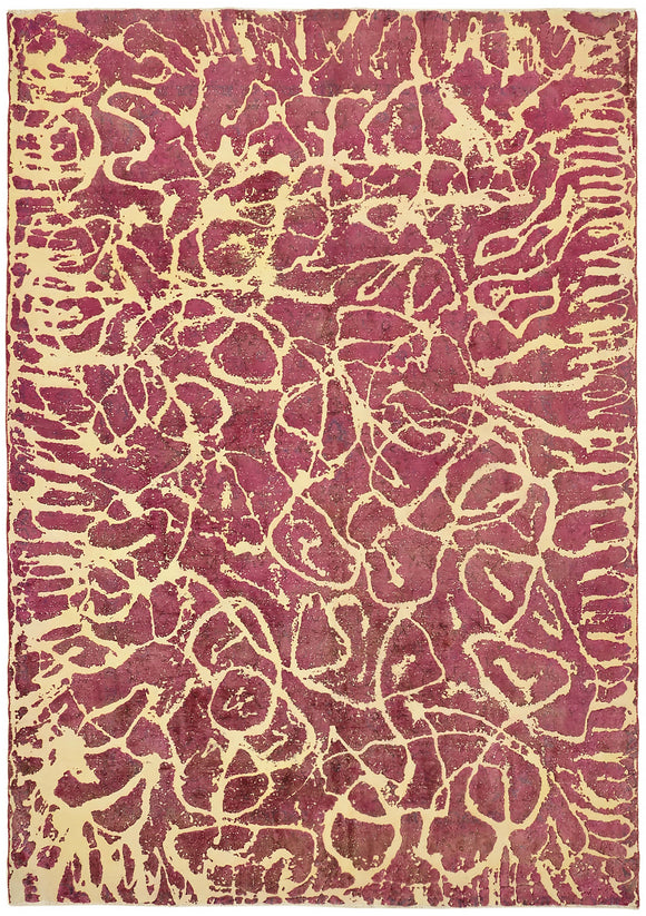 9' 2'' x 12' 10'' Pink Handmade Large Area Rug