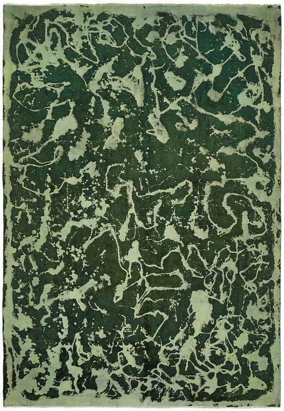 8' 7'' x 12' 3'' Green Handmade Large Area Rug