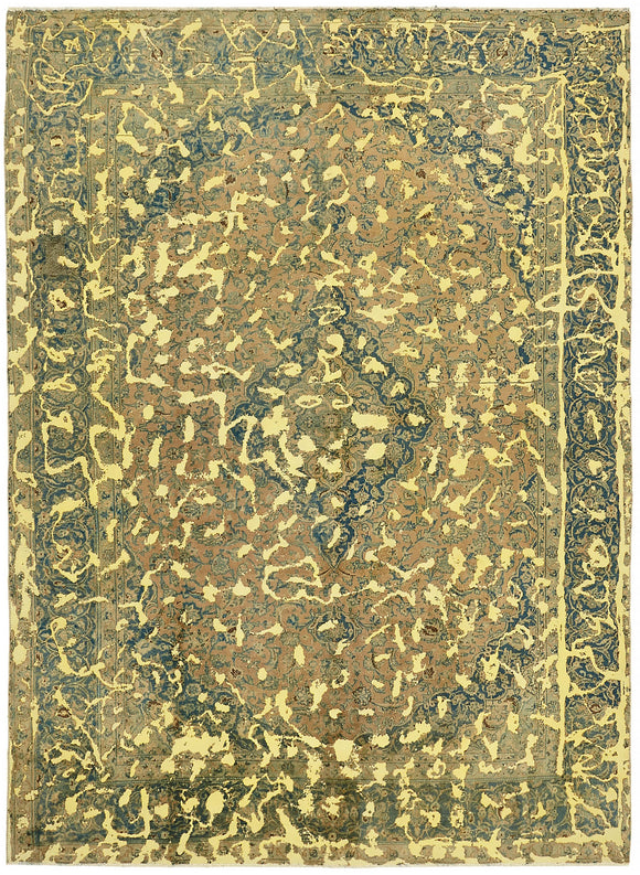 9' 1'' x 12' 2'' Yellow Hand-Knotted Persian Rug
