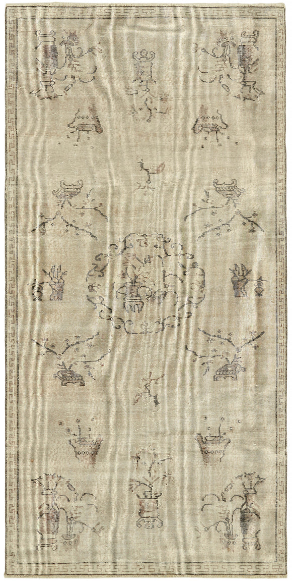 3' 8'' x 7' 3'' Hand-Knotted Vintage Rug