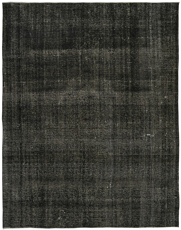 9' 5'' x 12' Black Hand-Knotted Persian Rug