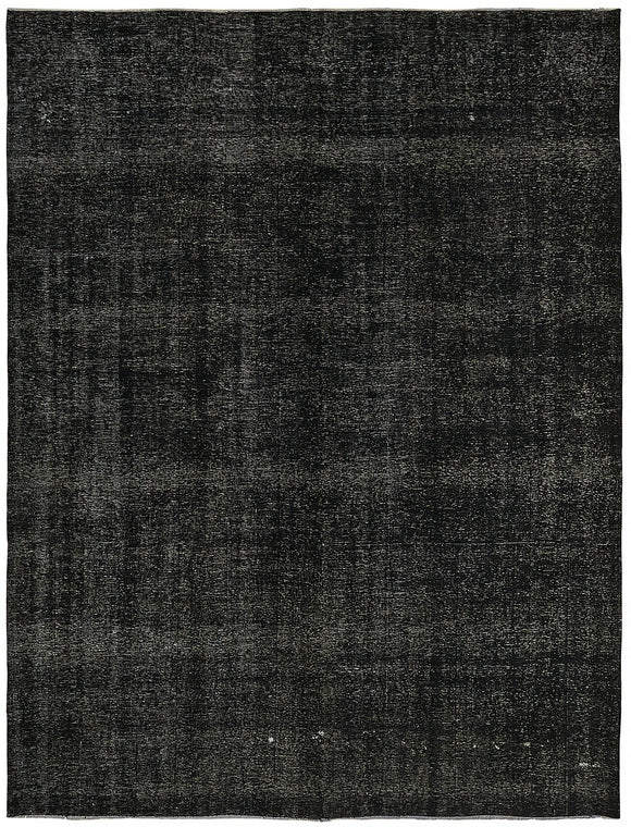 9' 7'' x 12' 6'' Black Hand-Knotted Persian Rug