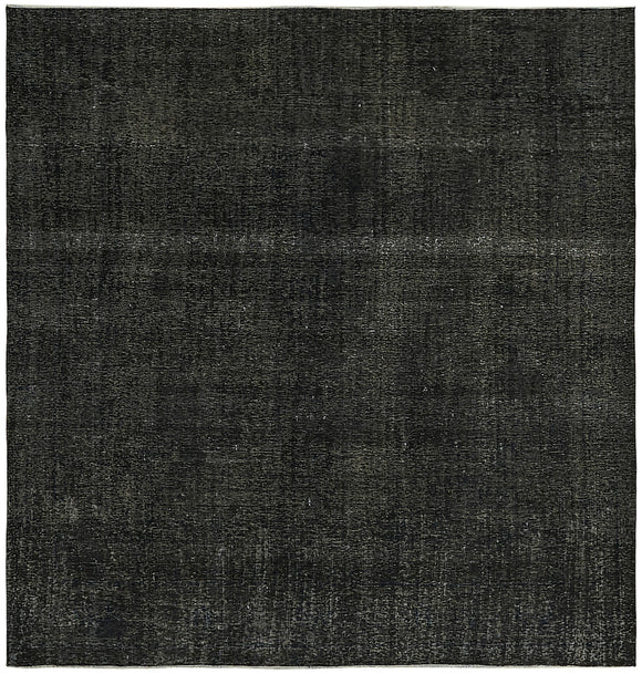 9' 2'' x 9' 6'' Black Hand-Knotted Persian Rug