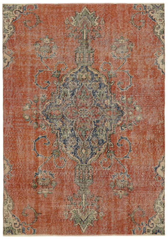 4' 4'' x 6' 2'' Hand-Knotted Vintage Rug