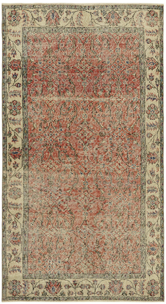 3' 7'' x 6' 7'' Hand-Knotted Turkish Vintage Rug