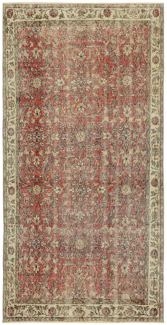 3' 8'' x 7' 1'' Hand-Knotted Turkish Vintage Rug