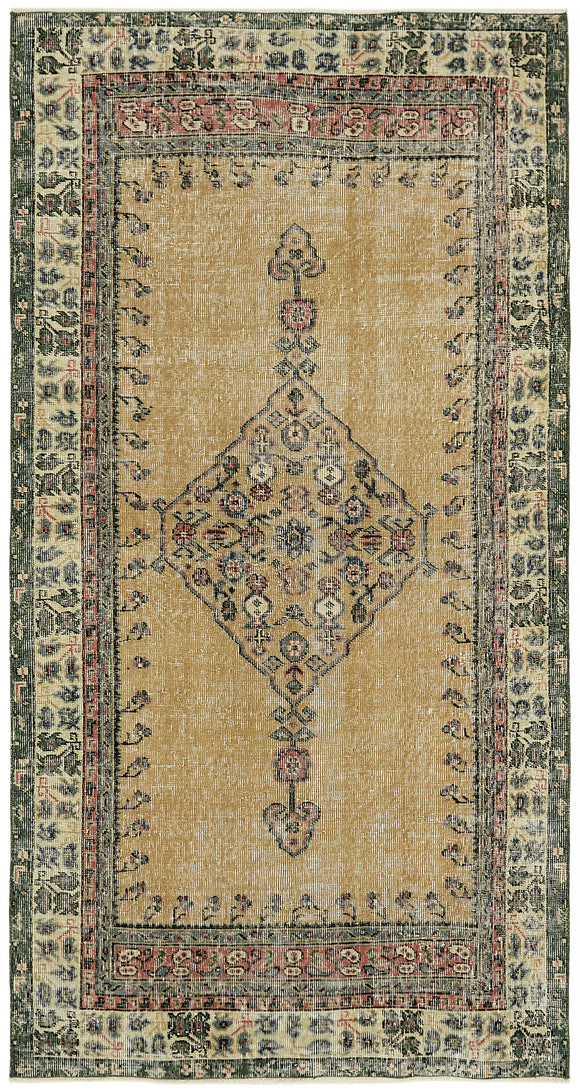 3' 8'' x 6' 10'' Hand-Knotted Turkish Vintage Rug