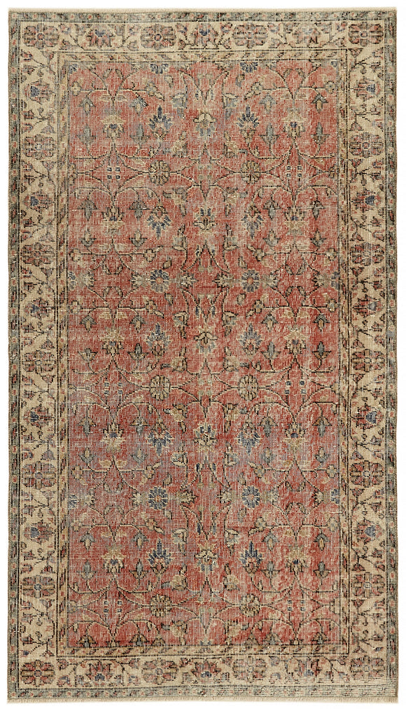 3' 7'' x 6' 4'' Hand-Knotted Turkish Vintage Rug