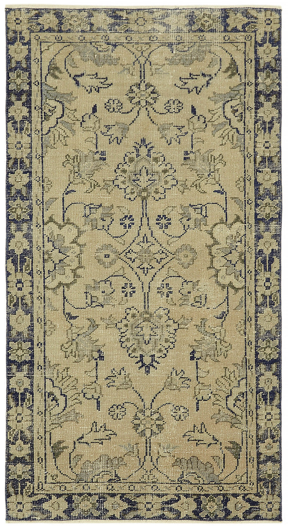 3' 3'' x 6' 1'' Hand-Knotted Turkish Vintage Rug