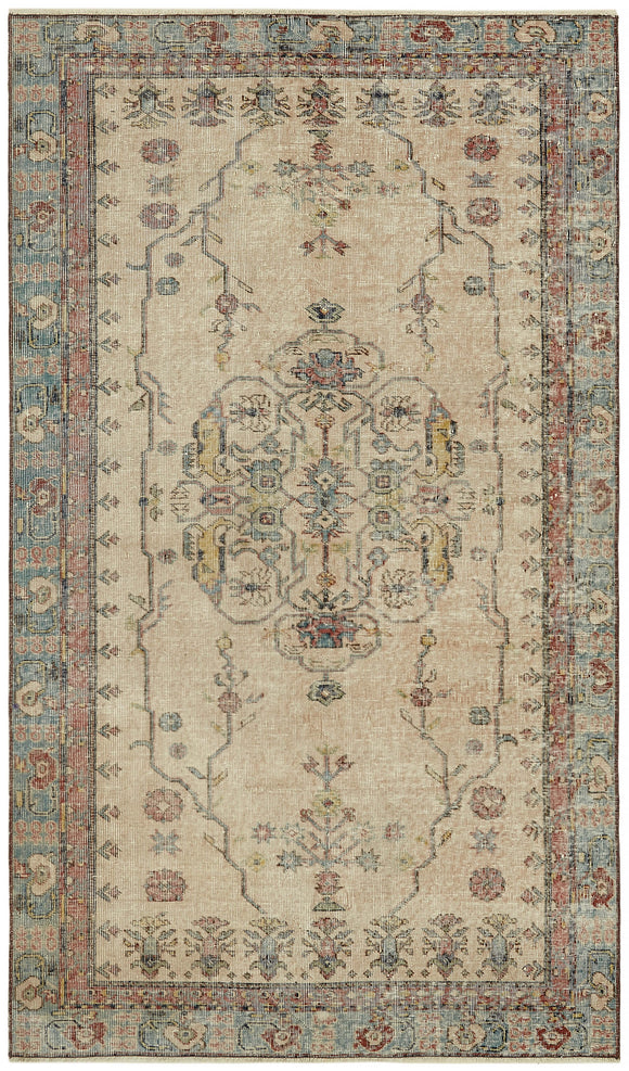 4' 3'' x 7' 4'' Hand-Knotted Turkish Vintage Rug