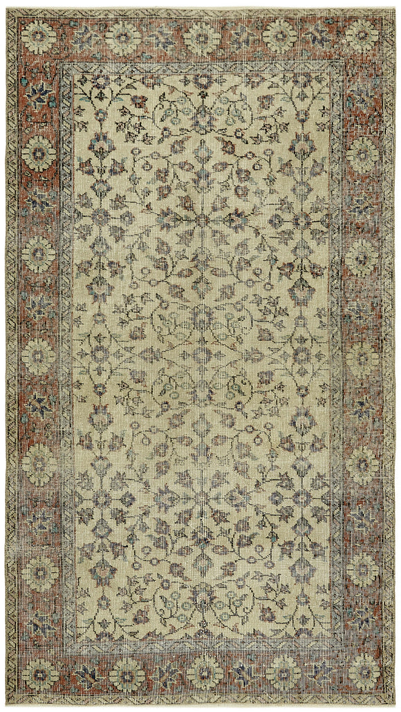 3' 8'' x 6' 6'' Hand-Knotted Turkish Vintage Rug