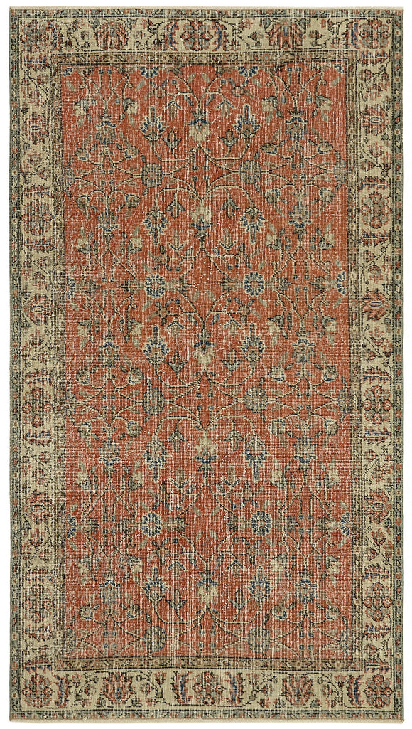 3' 8'' x 6' 7'' Hand-Knotted Turkish Vintage Rug