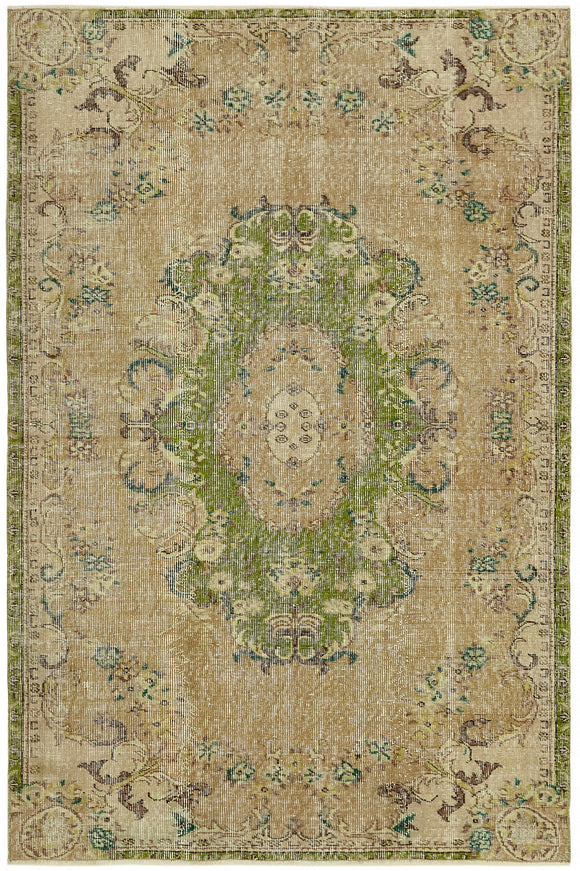 4' 6'' x 6' 9'' Hand-Knotted Turkish Vintage Rug