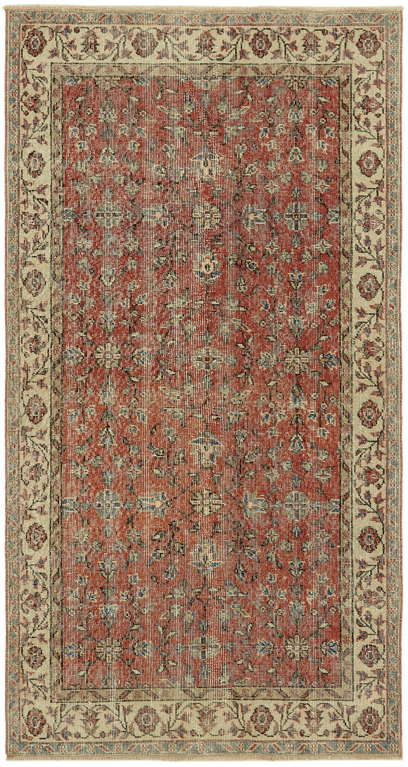 3' 8'' x 6' 8'' Hand-Knotted Turkish Vintage Rug