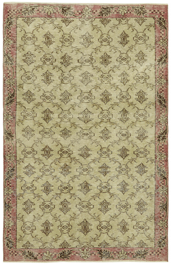 4' 1'' x 6' 3'' Hand-Knotted Turkish Vintage Rug