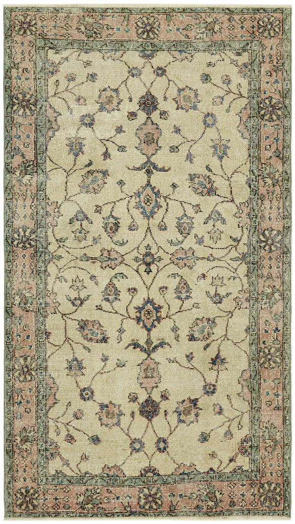 3' 8'' x 6' 3'' Hand-Knotted Turkish Vintage Rug