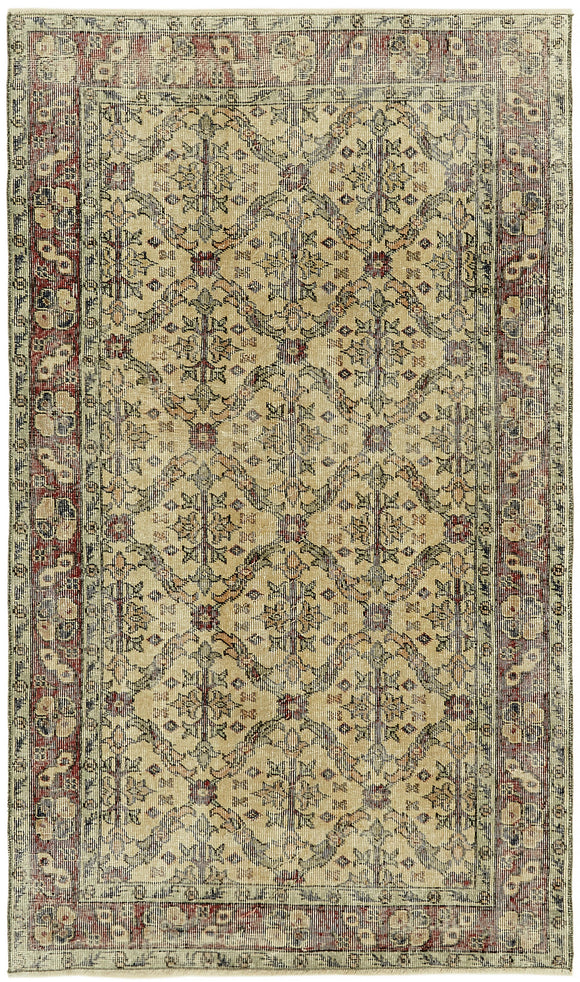 3' 8'' x 6' 4'' Hand-Knotted Turkish Vintage Rug