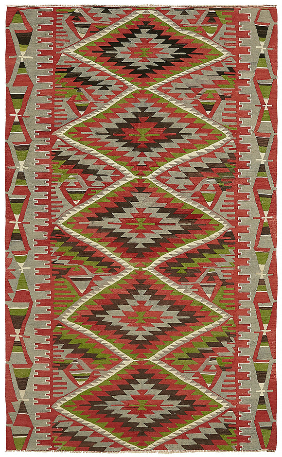 5' 10'' x 9' 5'' Turkish Handwoven Kilim Rug