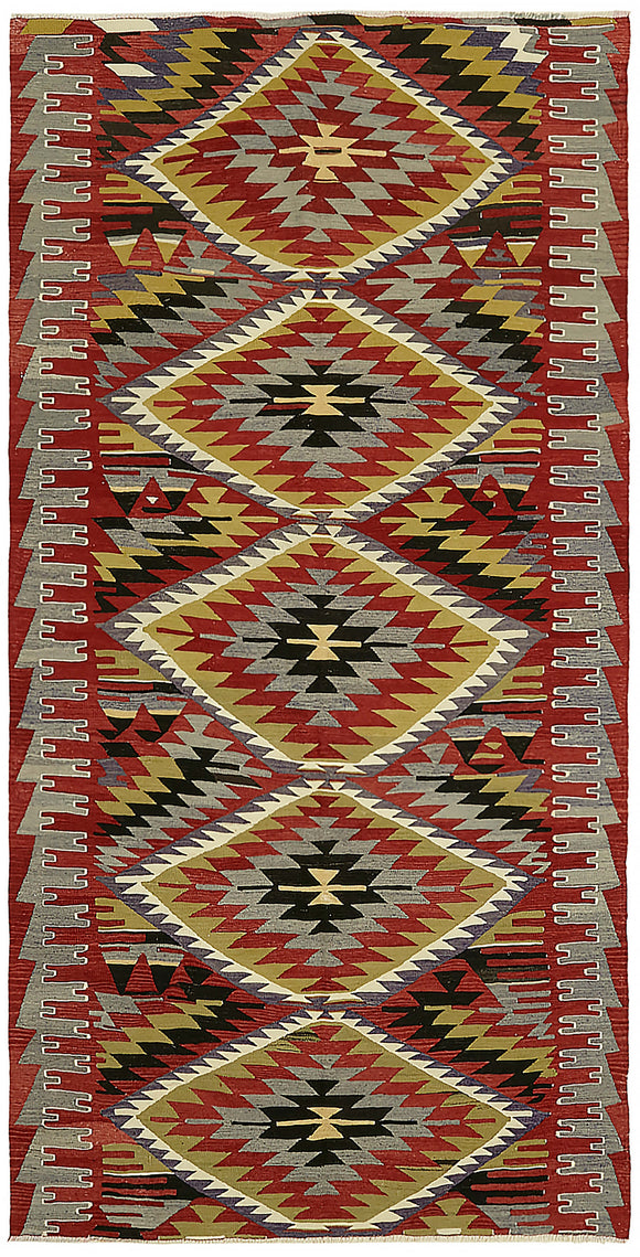 4' 11'' x 9' 9'' Turkish Handwoven Kilim Rug