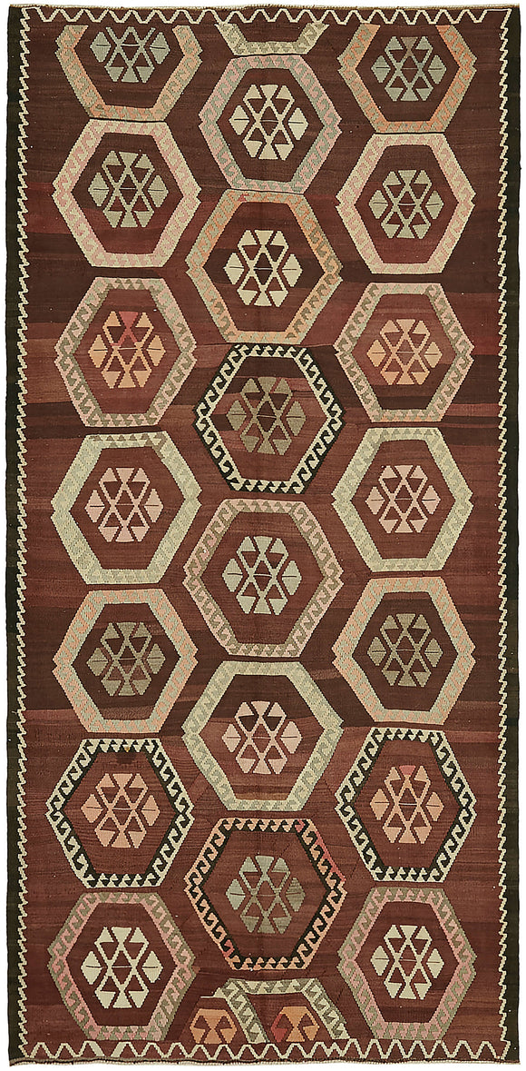 5' 10'' x 11' 8'' Turkish Handwoven Kilim Rug