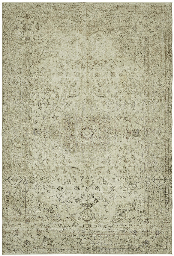 6' 7'' x 9' 7'' Hand-Knotted Turkish Vintage Rug