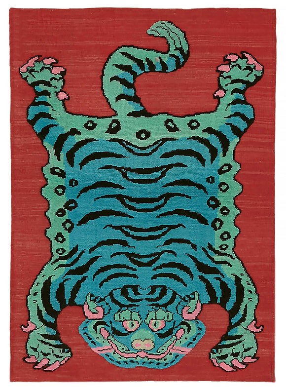 4' x 5' 10'' Handmade Tiger Rug