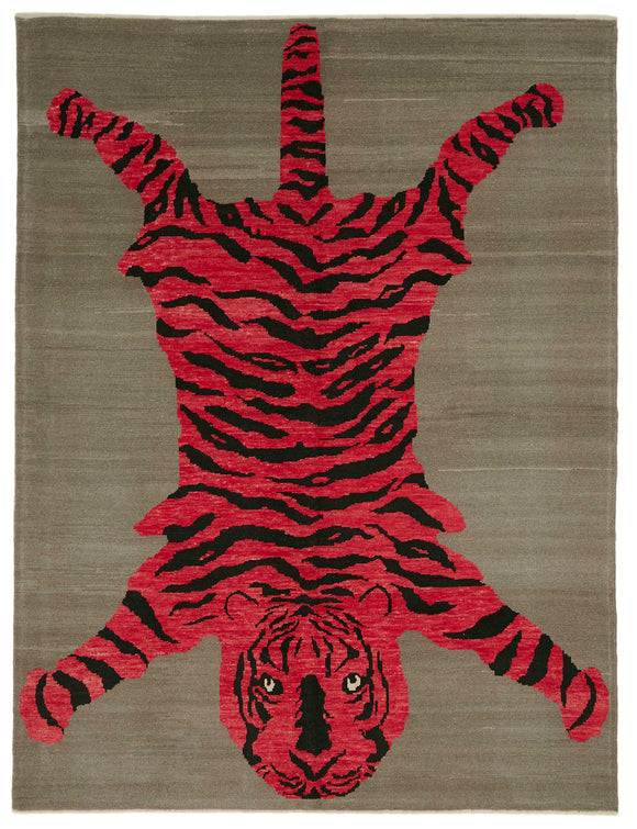 9' 3'' x 12' 3'' Handmade Tiger Rug