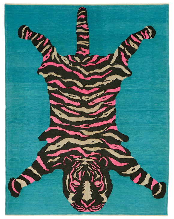 8' 3'' x 10' 7'' Handmade Tiger Rug