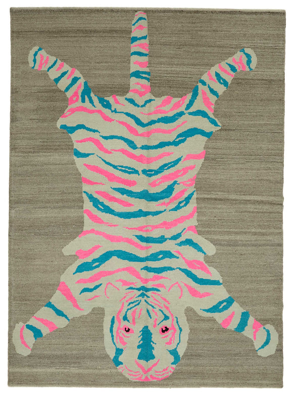 8' 5'' x 11' 5'' Handmade Tiger Rug