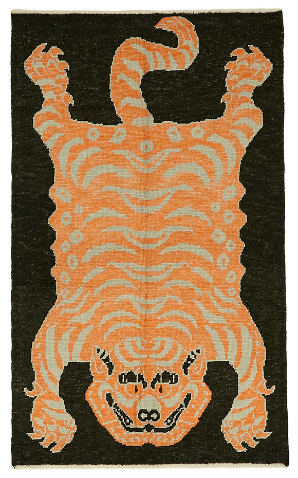 4' 3'' x 6' 10'' Handmade Tiger Rug