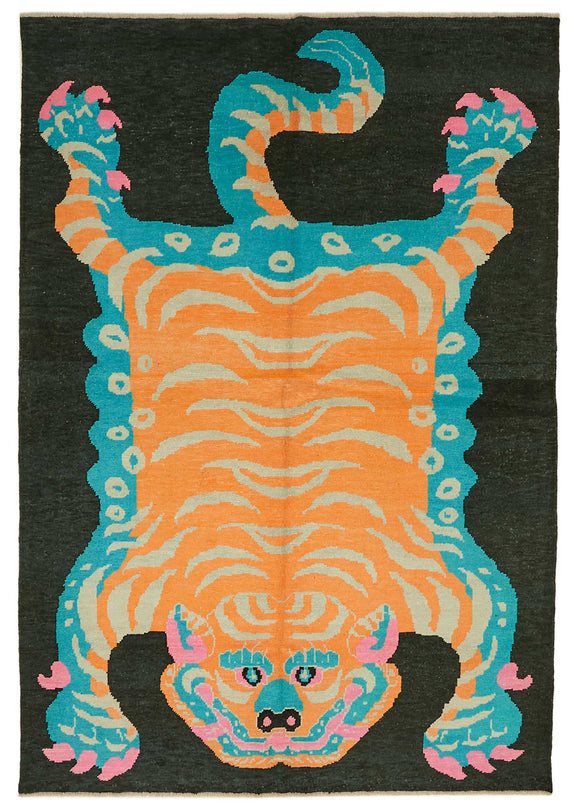 6' 11'' x 10' Handmade Tiger Rug