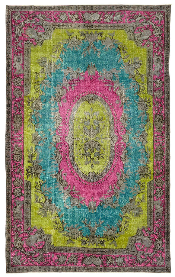 6' 2'' x 9' 10'' Turkish Hand Carved Rug